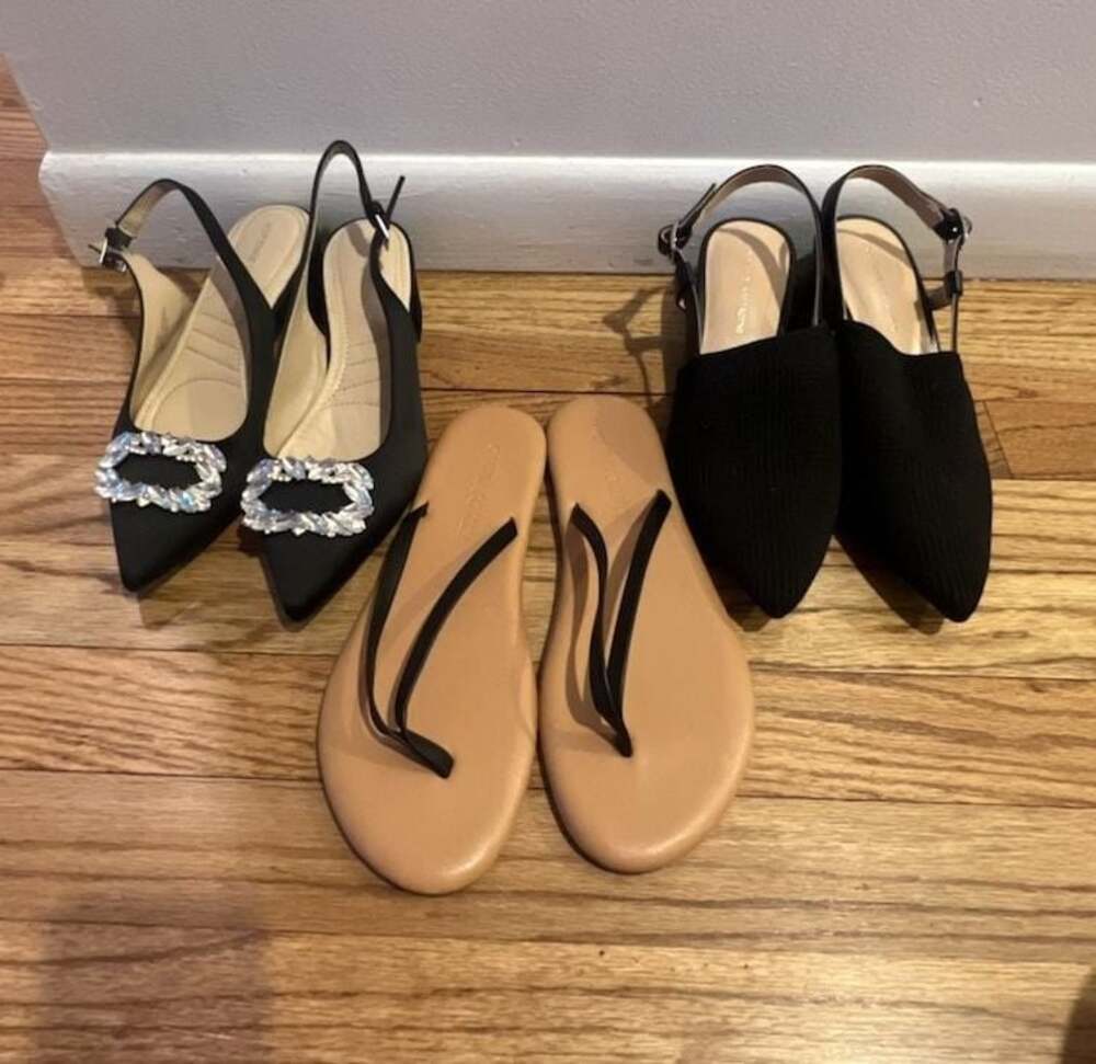 Adrienne Vittadini 2 Pair Shoe and 1 black slippers